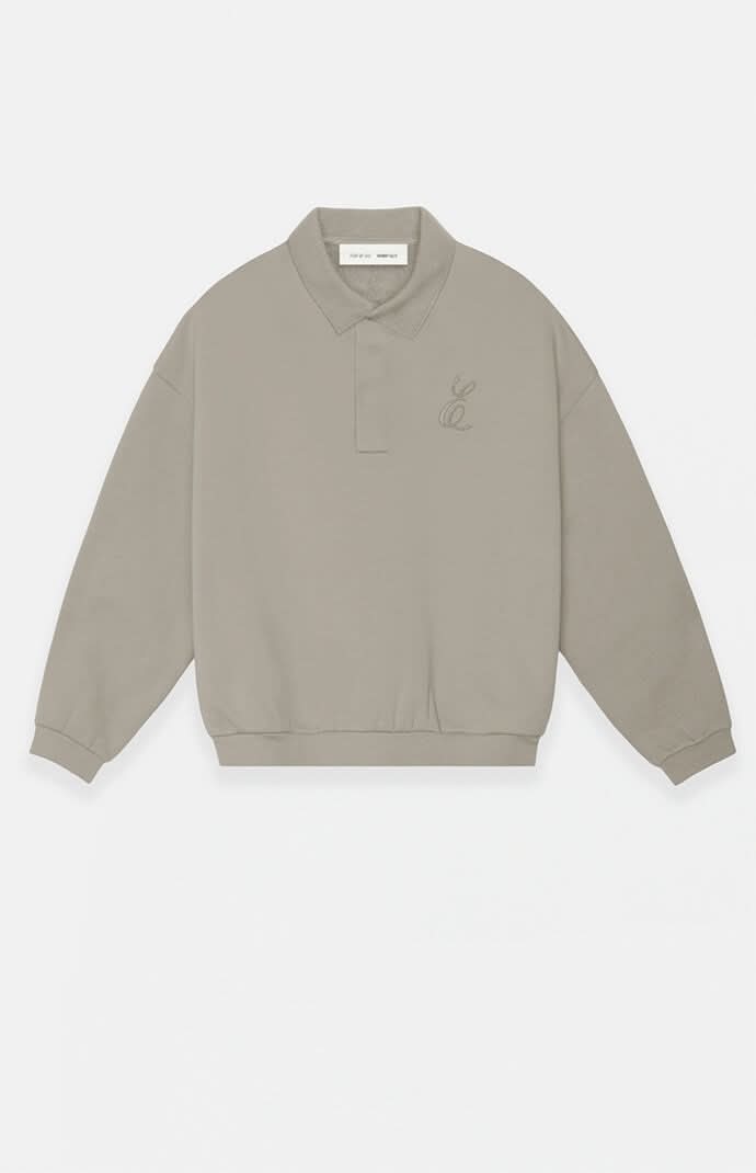 Fear of God Essentials Men's  Classic Polo Sweatshirt Smoke Grey S