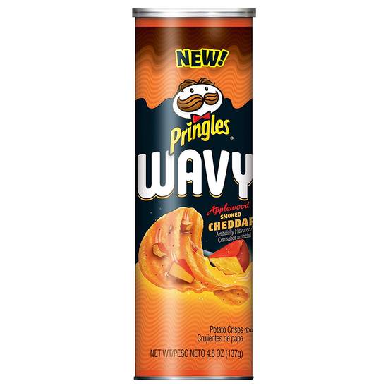 Pringles Wavy Applewood Smoked Cheddar Potato Crisps