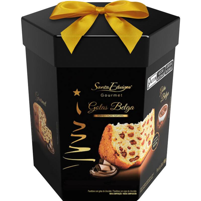 Santa edwiges panettone gourmet com gotas de chocolate belga