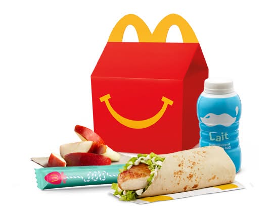 Joyeux festin Wrap-éclair avec poulet grillé et tranches de pomme [280-390 Cal]