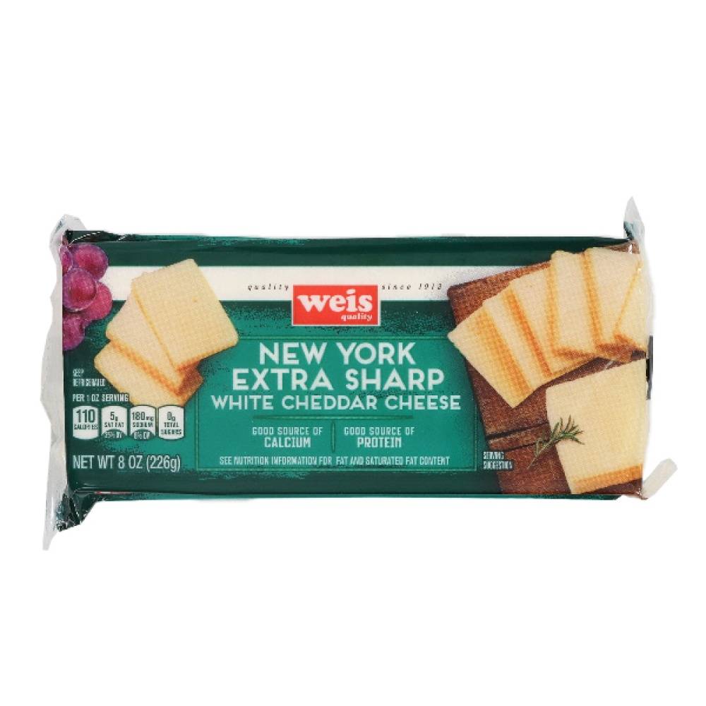 Weis Quality Cheese New York Extra Sharp White Cheddar (8 oz)