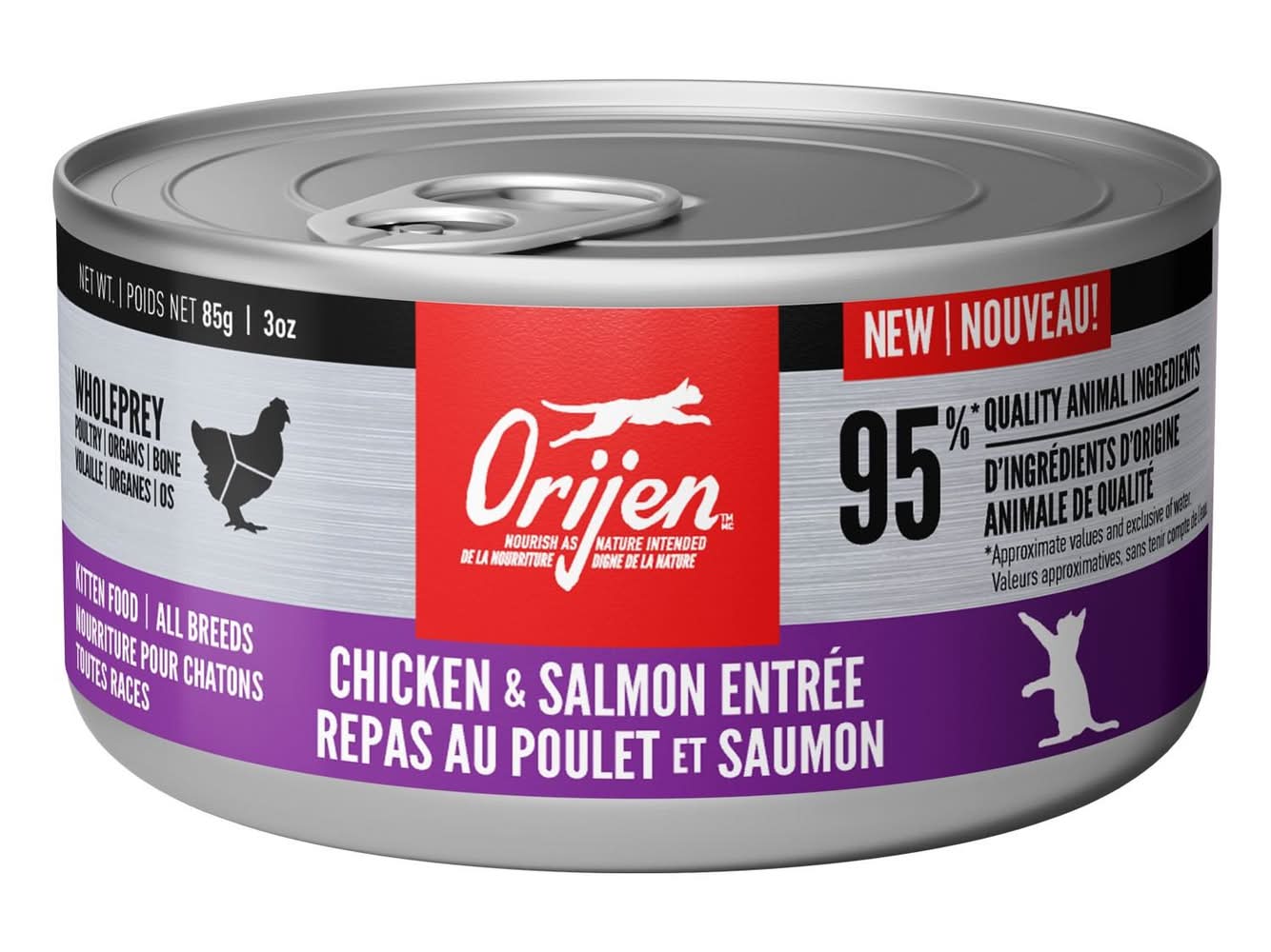 ORIJEN Chicken & Salmon Entree Kitten Cat Food, 3 oz