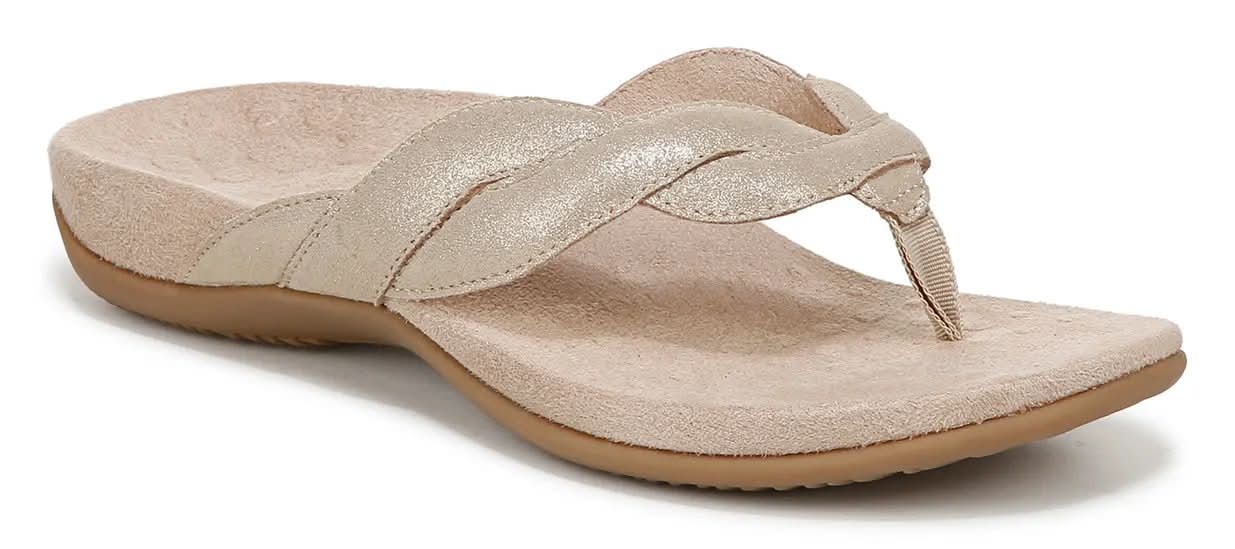 Vionic Bella Braid Sandal (Gold Leather Medium - 7.5)