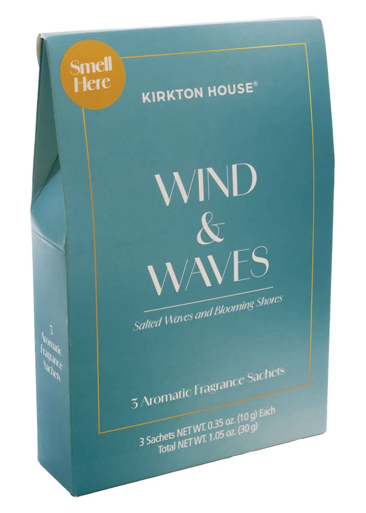 Kirkton House Aromatic Fragrance Sachet, Wind & Waves (3 x 0.35 oz)