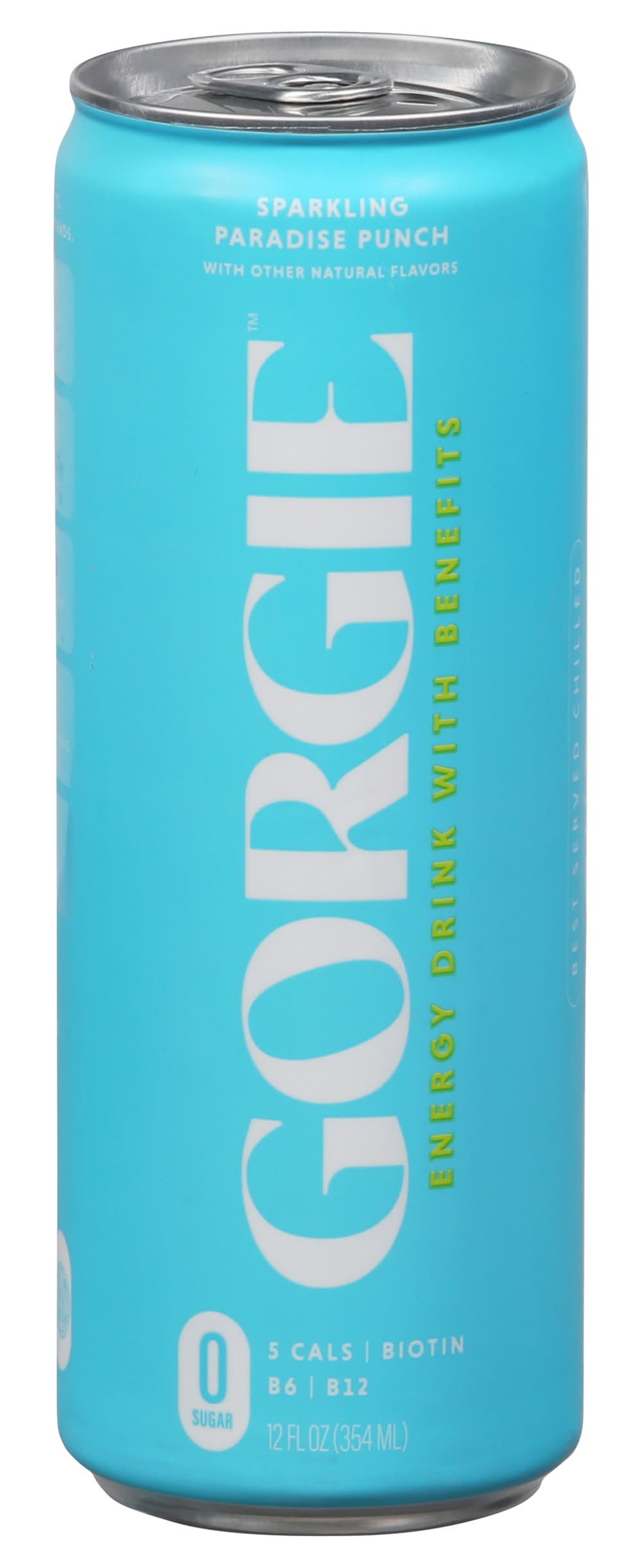 GORGIE Sugar Free Sparkling Energy Drink With Benefits, Paradise Punch (12 fl oz)