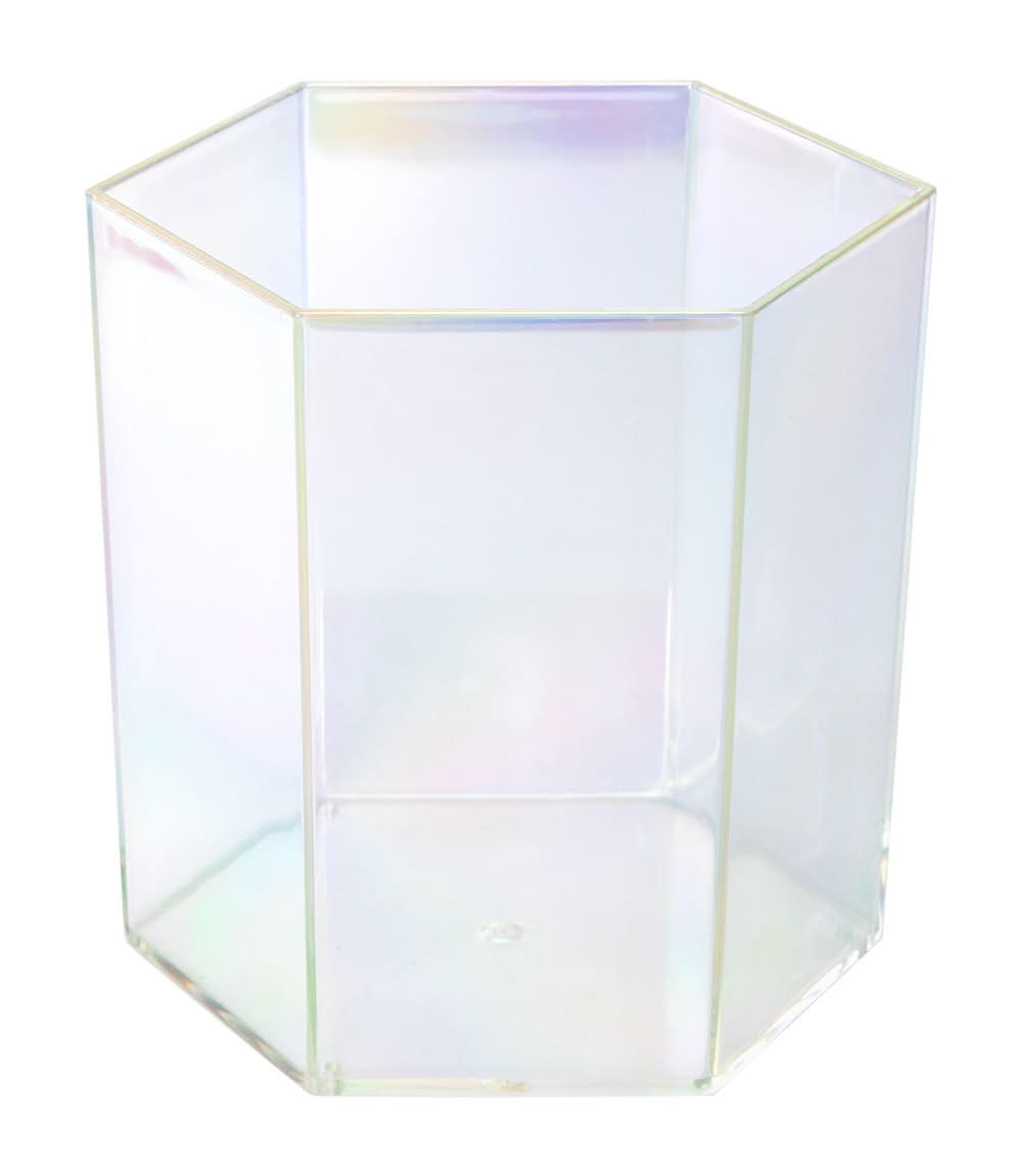 Iridescent Hexagon Cosmetic Brush Cup