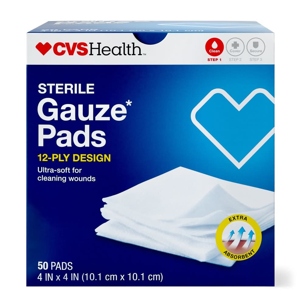 Cvs Sterile Gauze Pads, 4 In X 4 In, 50 Ct