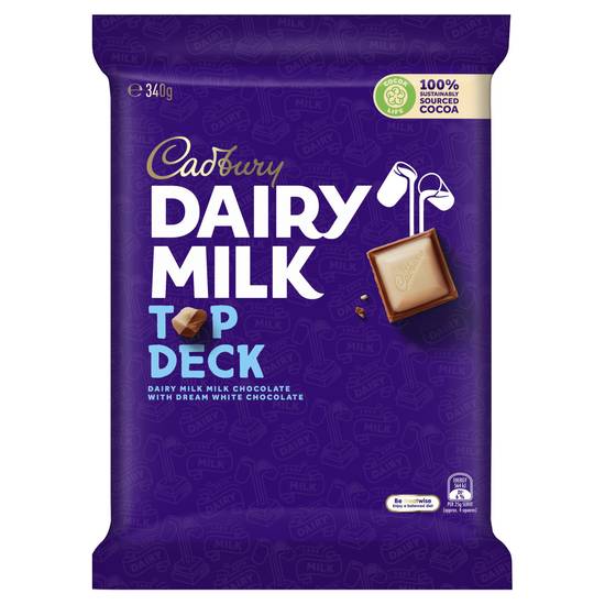 Cadbury Dairy Milk Top Deck Large Chocolate Block 340g