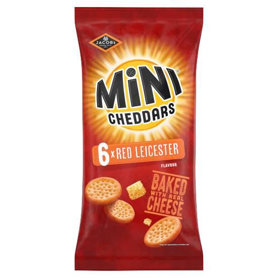 Mini Cheddars Red Leicester, Jacobs Backed Cheese Biscuits (6 pack)