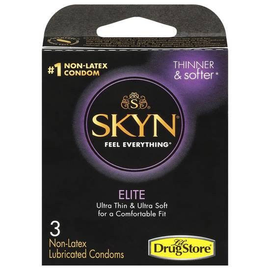 Skyn Elite Non-Latex Lubricated Condoms (3 ct)