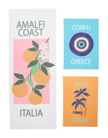 Wall Art Canvas Set 3-Piece Europe