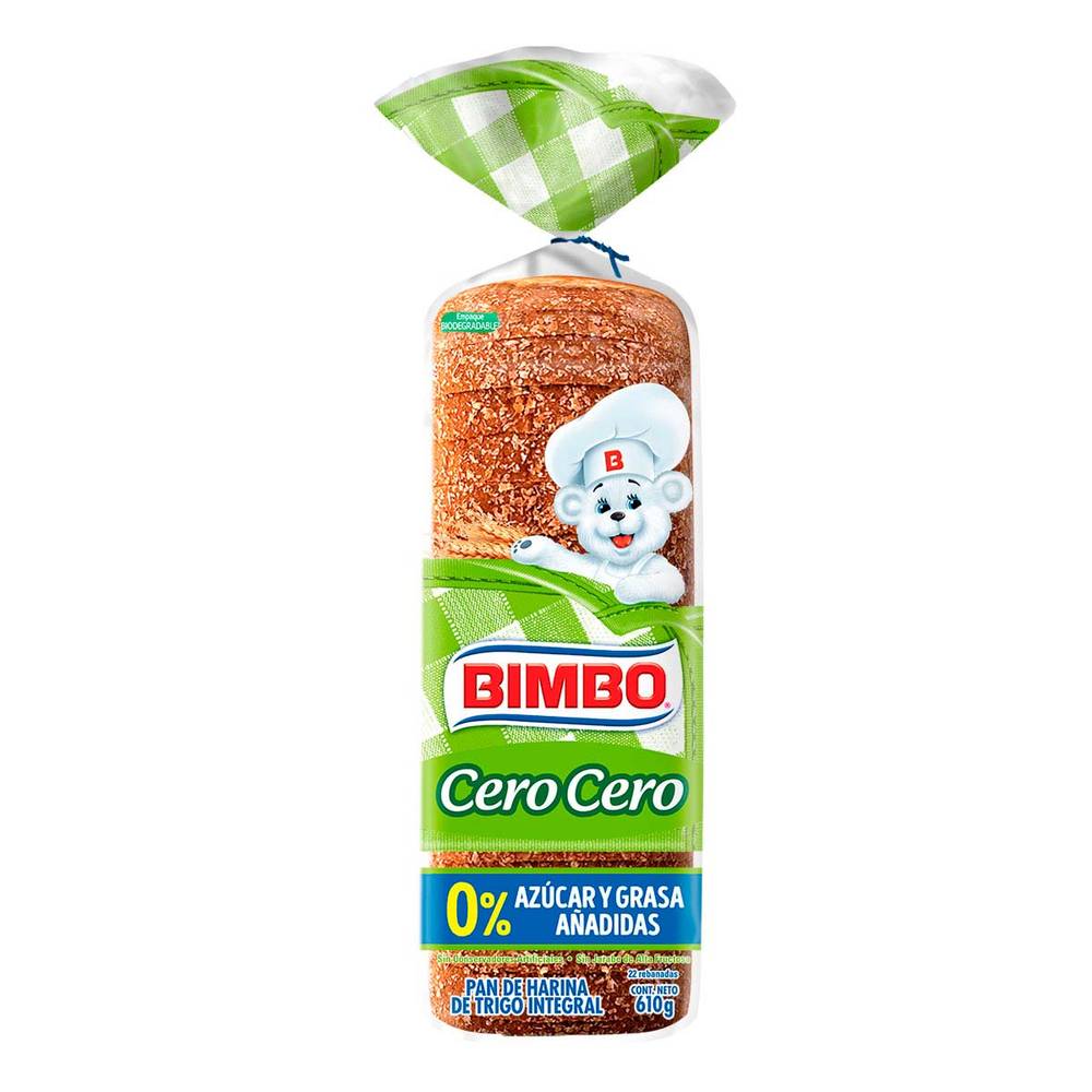 Bimbo · Cero cero pan rebanado integral (22 un)