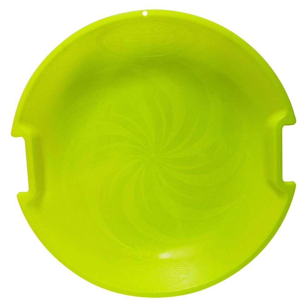 EMSCO GROUP ESP Poly Heavy-Duty Snow Sled - Lime Green, 26-in Diameter, Molded Grip Handles, Speedy Sledding, Durable Poly Material | 3255-12L