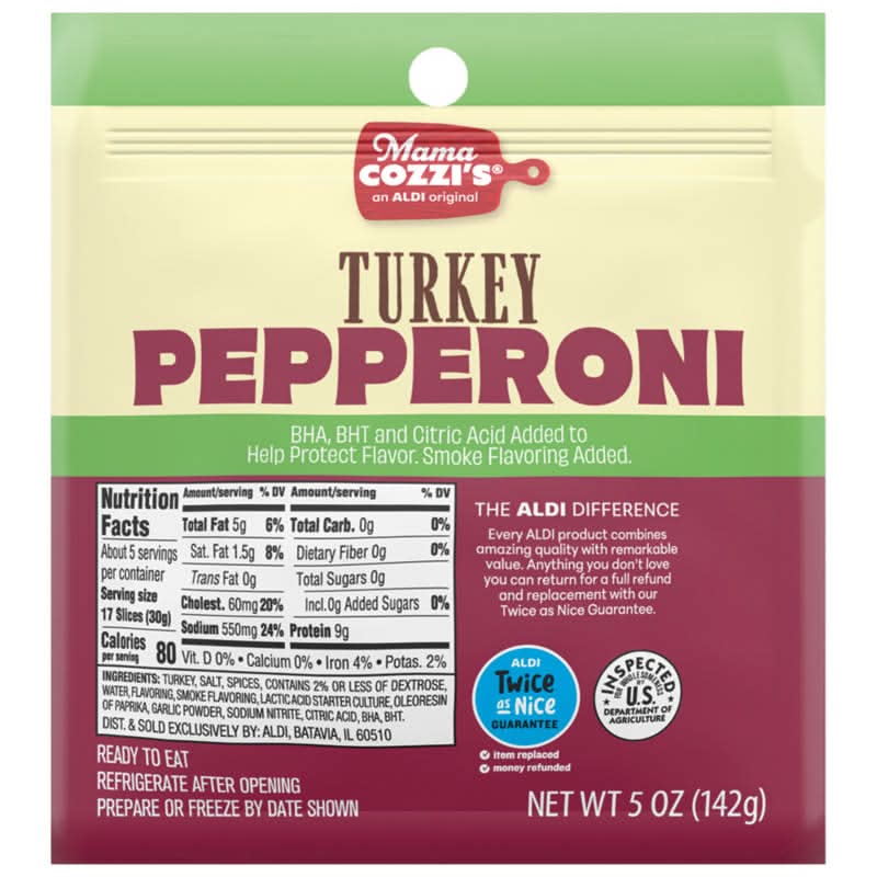 Mama Cozzi's Pizza Kitchen Sliced Pepperoni, Turkey (5 oz)