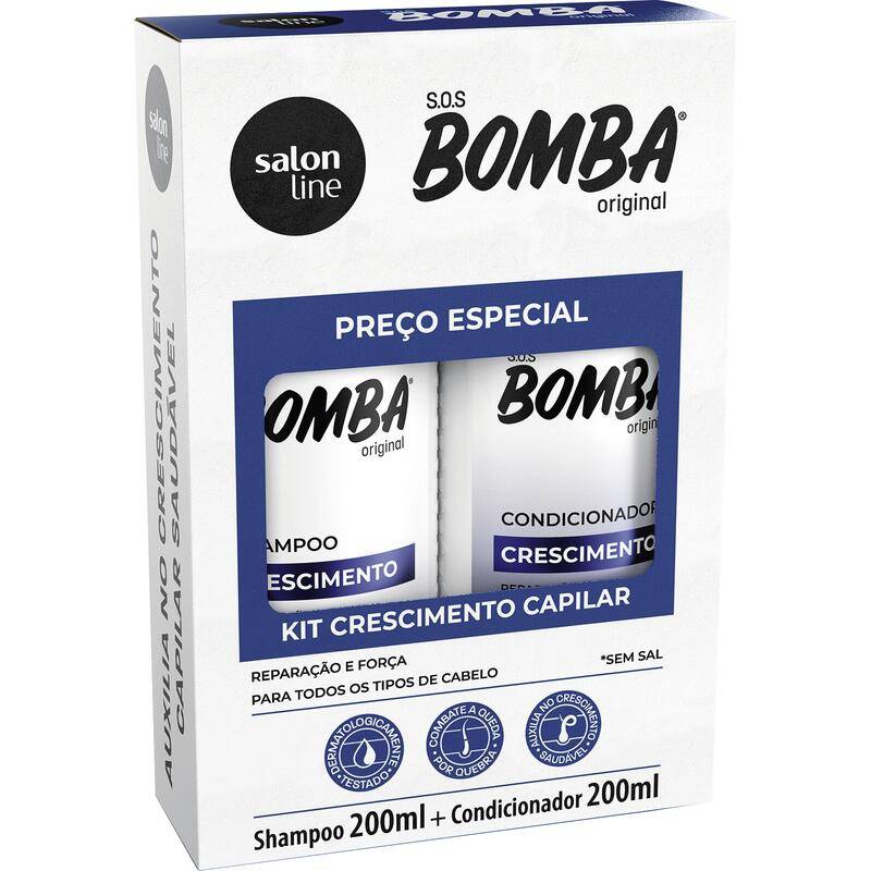 Salon line kit shampoo e condicionador s.o.s. bomba original (2x200ml)