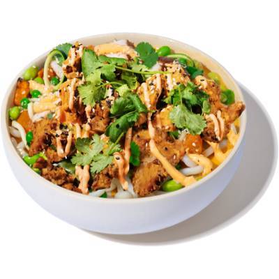 Vegan Sesame Chicken Noodle Bowl