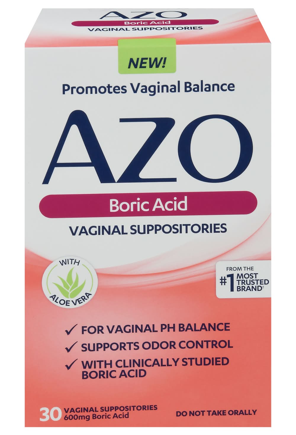 Azo Boric Acid Vaginal Suppositories 600 mg (30 ct)