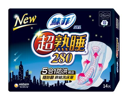 蘇菲 超熟睡細緻棉柔 - 女性, 28cm (14 入)