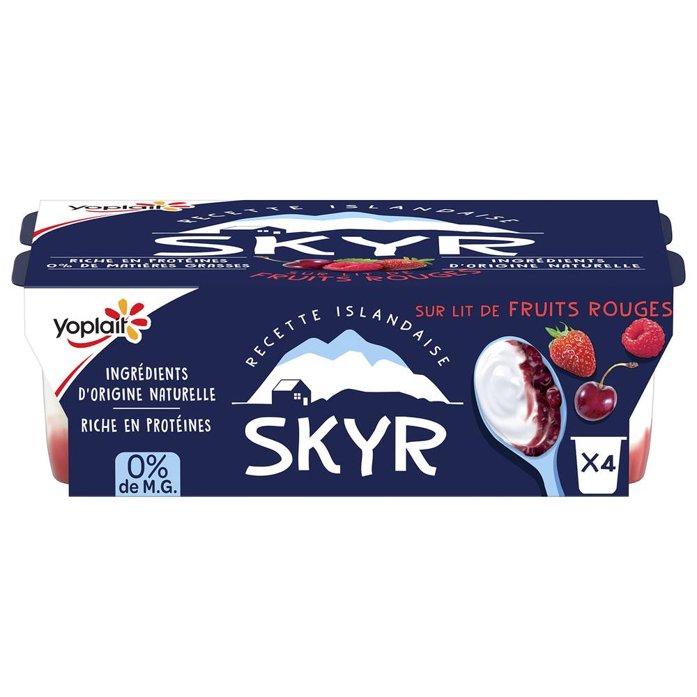 Yoplait - Yaourt nature skyr lit 0% mg (fruits rouges)