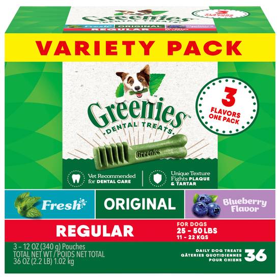 Greenies Variety pack Regular Dental Daily Dog Treats