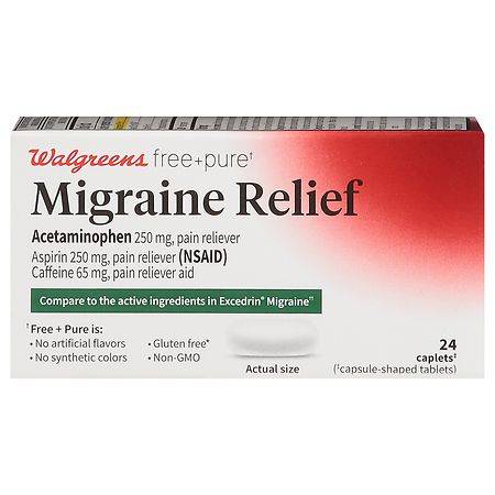 Walgreens Migraine Relief Acetaminophen Aspirin 250 mg Caplets (24 ct)