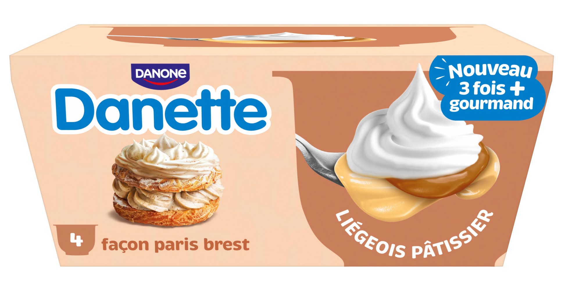 Danette - Liégeois pâtissier façon paris brest (4 x 90g)