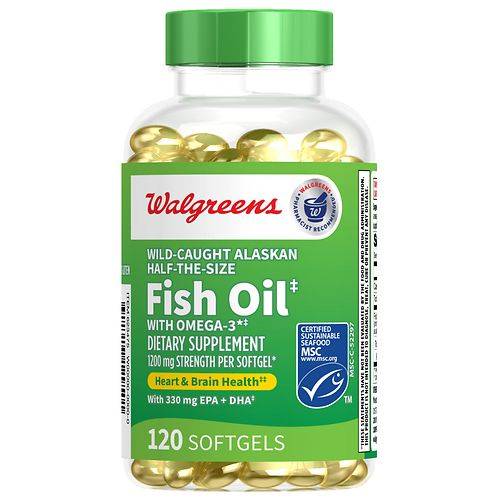 Walgreens Half-the-Size Fish Oil with Omega-3, 1200mg Strength - 200.0 ea