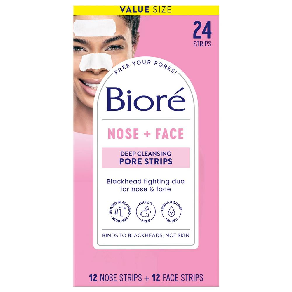 Biore Value Size Nose + Face Deep Cleansing Pore Strips (0.8 oz)