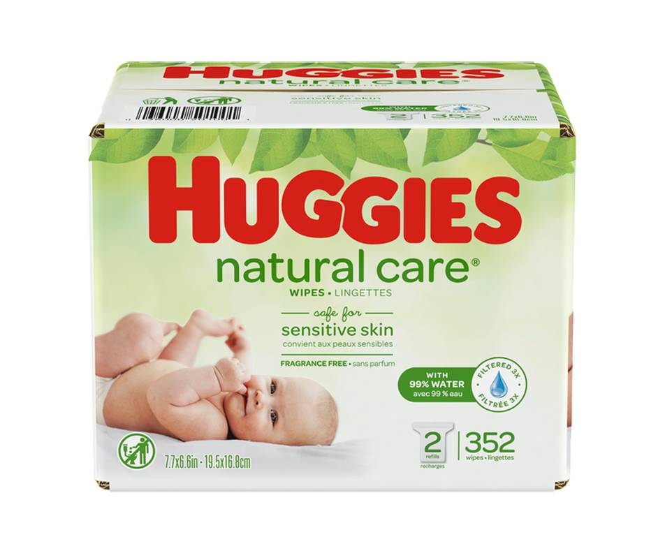 Huggies little snugglers couches pour bébés taille nouveau-nés (352 unités, sans parfum) - natural care baby wipes sensitive skin (352 units)