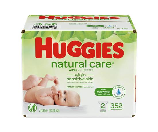 Huggies little snugglers couches pour bébés taille nouveau-nés (352 unités, sans parfum) - natural care baby wipes sensitive skin (352 units)