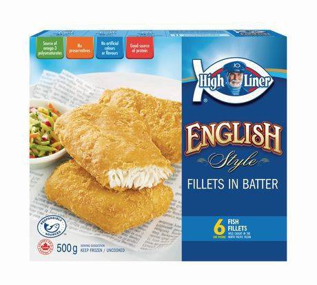 High liner filets de poisson panés (6 unités, 500 g) - english style fish fillets in batter (500 g)