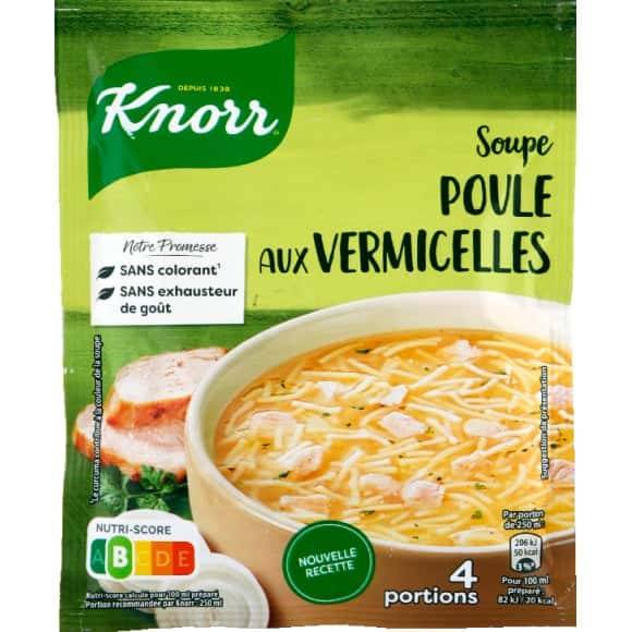 Knorr - Soupe déshydratée poule aux vermicelles 4 portions (63g)