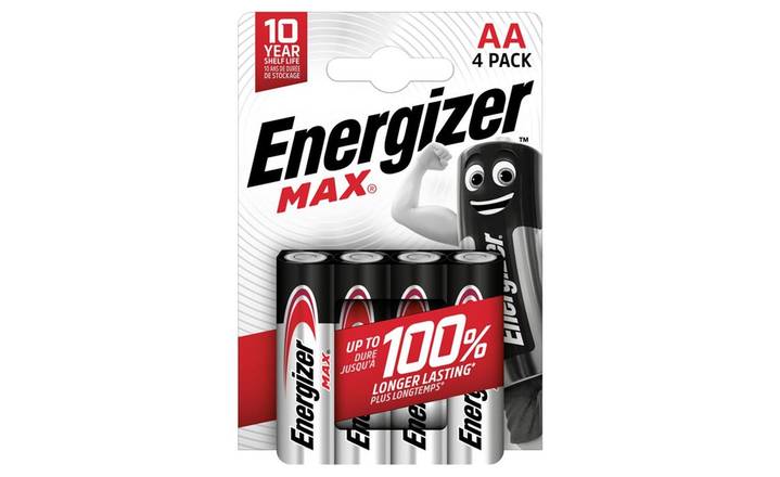 Energizer Max Alkaline AA Batteries 4 pack (385627)
