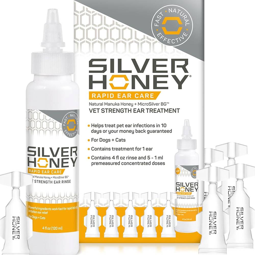 Silver Honey Rapid Ear Care for Dog and Cat 4 oz (Size: 4 Fl Oz)