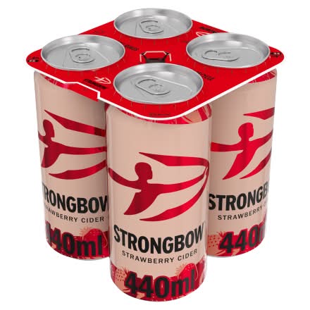Strongbow Strawberry, Sparkling Cider (4 x 440ml)