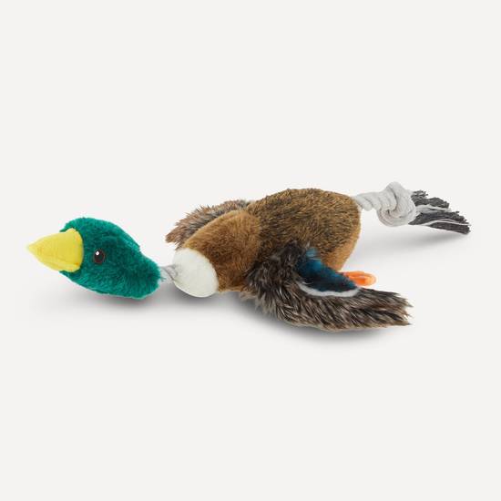 Top Paw® Realistic Binded Mallard Duck Dog Toy - Plush, Squeaker (Color: Brown)