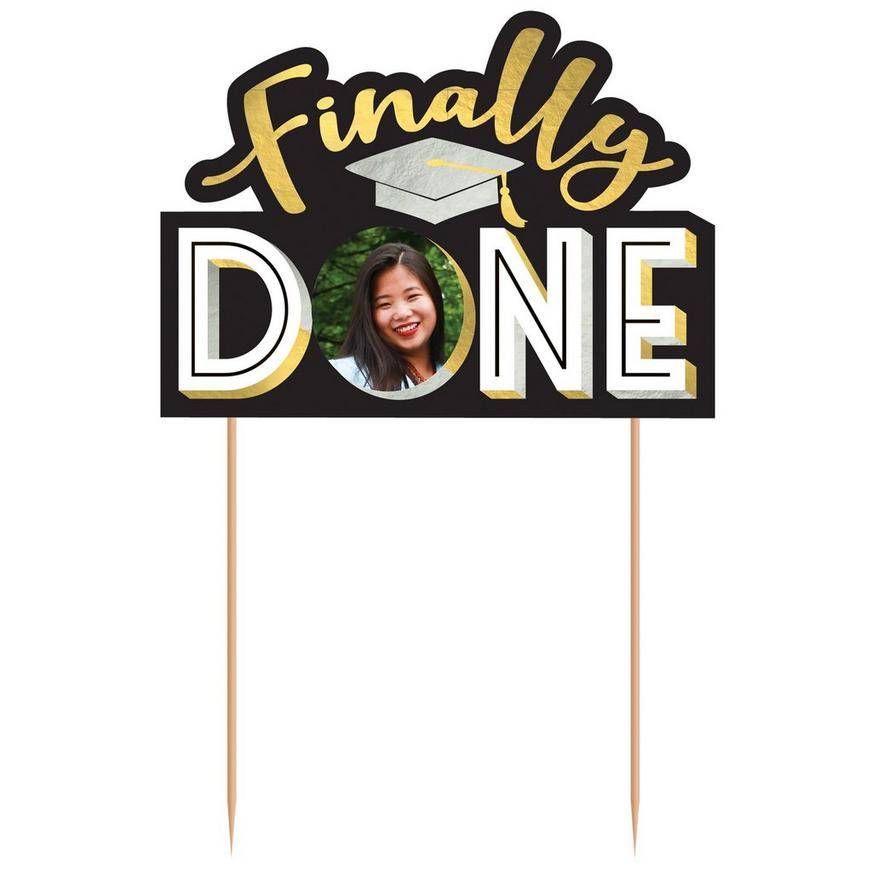 Party City Finally Done Graduation Photo Frame Cake Topper (4.5 x 6.26 in)