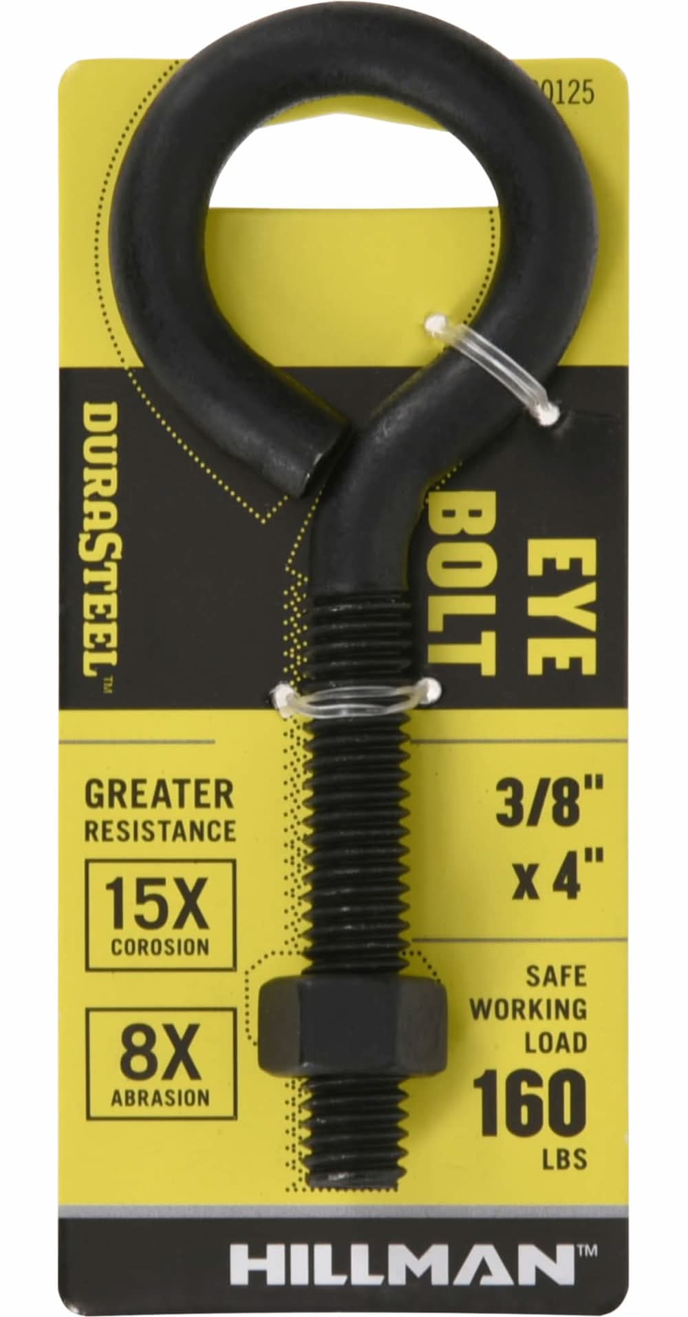 DuraSteel 3/8-in 3/8-in x 4-in Black phosphate Interior/Exterior Coarse Thread Eye Bolt
