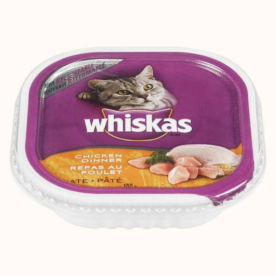 Whiskas repas au poulet en pâté pour chats (100 g) - wet cat food chicken dinner (100 g)