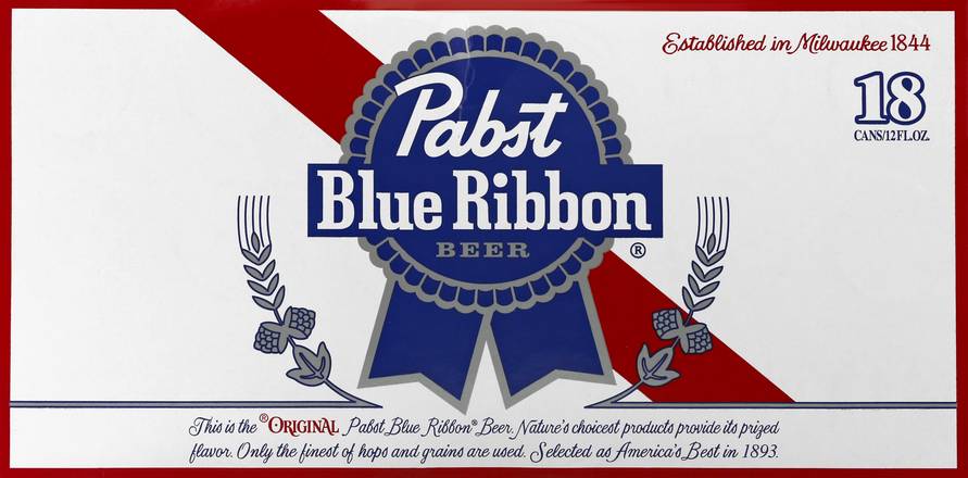 Pabst Original Blue Ribbon Beer (18 ct, 12 fl oz)