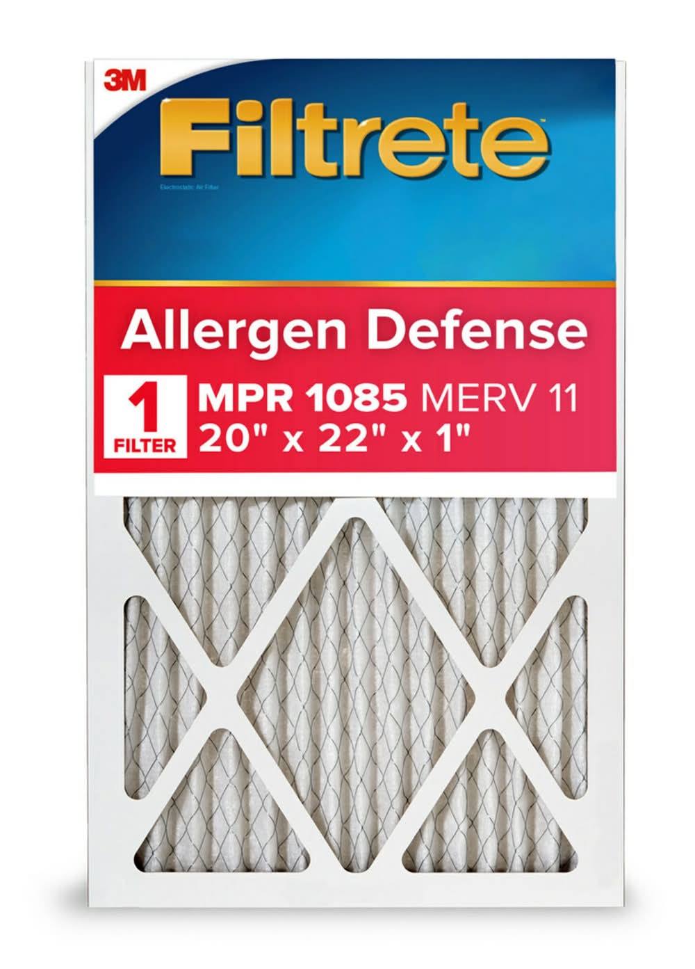 Filtrete 20 x 22 x 1 MERV 11 1085 MPR Allergen Defense Extra Electrostatic pleated Air Filter