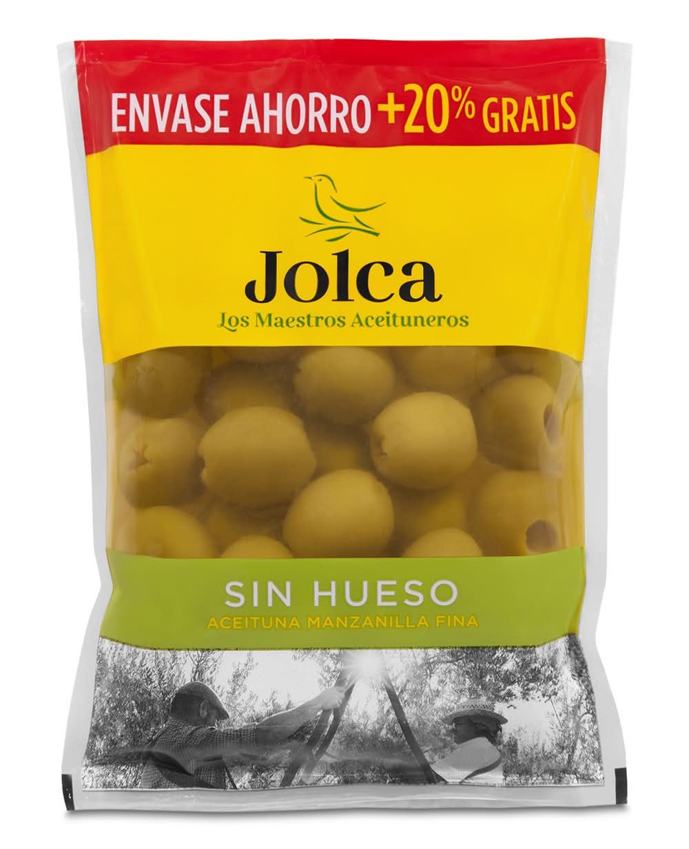 Aceitunas Verdes Sin Hueso Jolca Bolsa 90 G