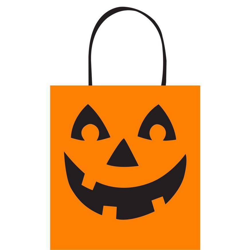 Jack-o'-Lantern Plastic Trick-or-Treat Bag, 14in x 15.5in