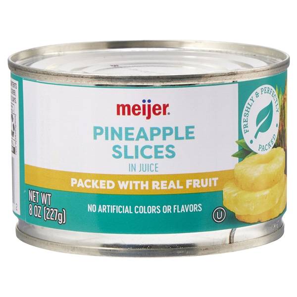 Meijer Sliced Pineapple in 100% Fruit Juice (8 oz)