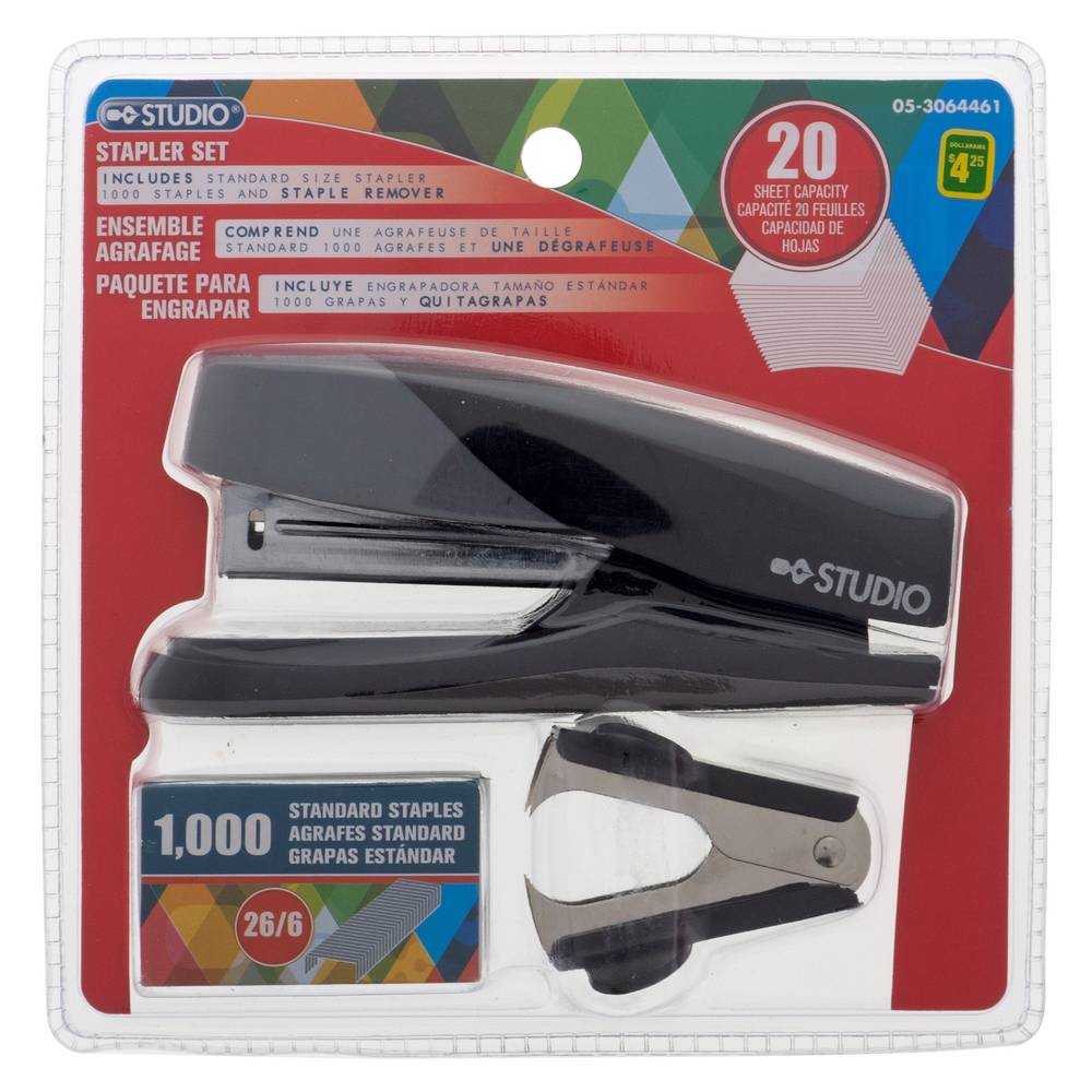 Studio Stapler + Remover Staples Set