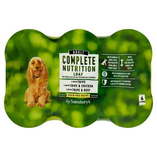 Sainsbury's Complete Nutrition Loaf With Tripe Selection Adult Dog Food (6 pack)