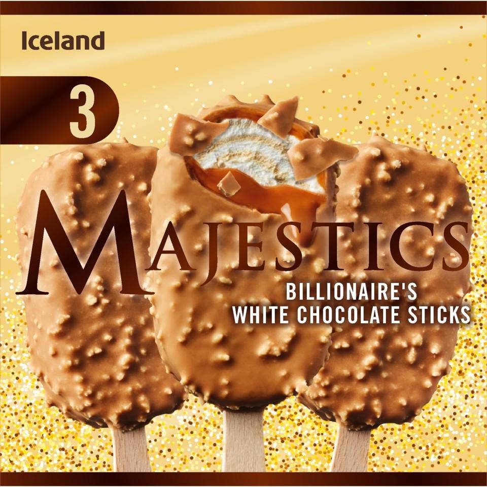 Iceland Majestics Billionaire's White Chocolate Sticks (3 pack)