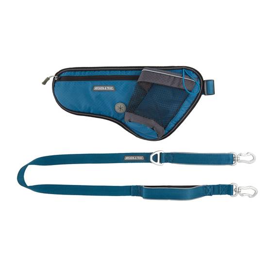 Arcadia Trail™ Hands-Free Dog Leash & Waist Belt Pouch (Color: Blue)