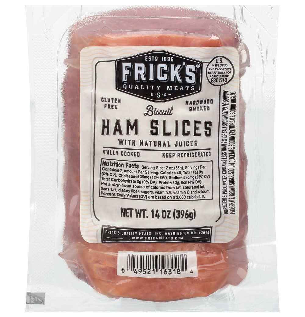 Frick's Biscuit Ham Slices, Hardwood Smoked (14 oz)