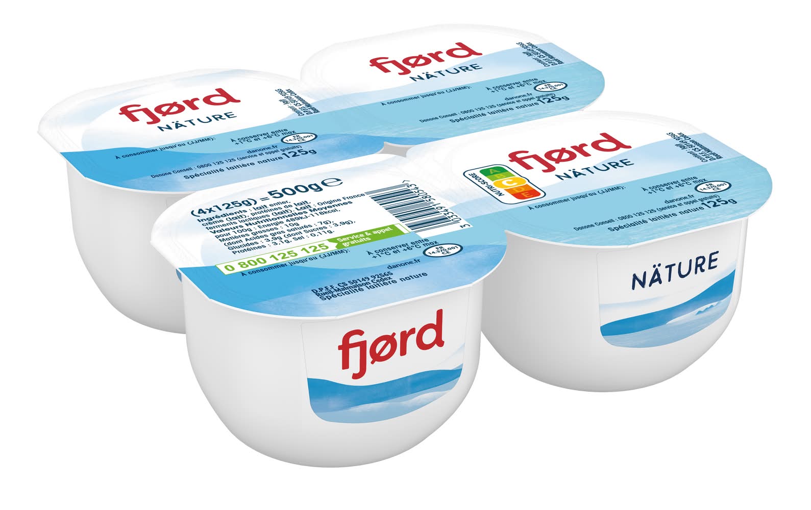 Fjørd - Yaourts nature, fromage blanc (4 x 125g)